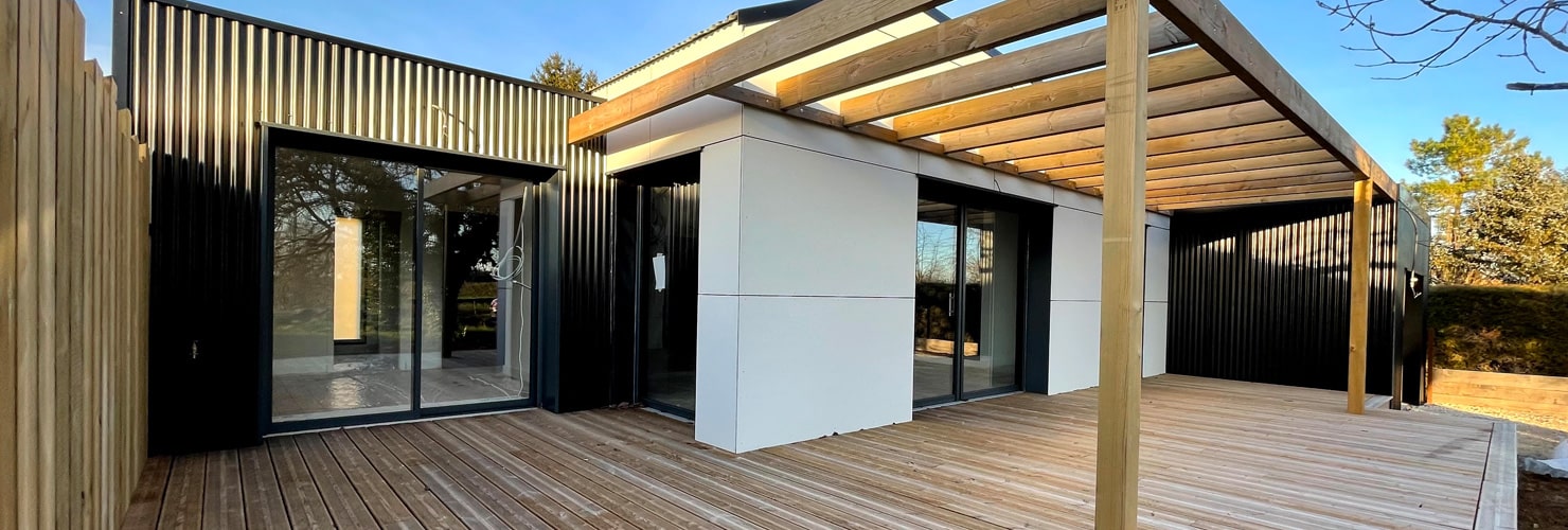 constructeur maison contemporaine ossature bois gemozac